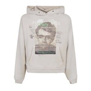 Paly Distressed Graphic Print Hoodie With Front Kangaroo Pocket - NWT